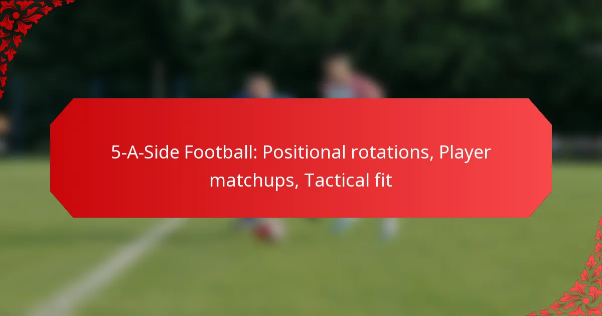 5-A-Side Football: Positional rotations, Player matchups, Tactical fit